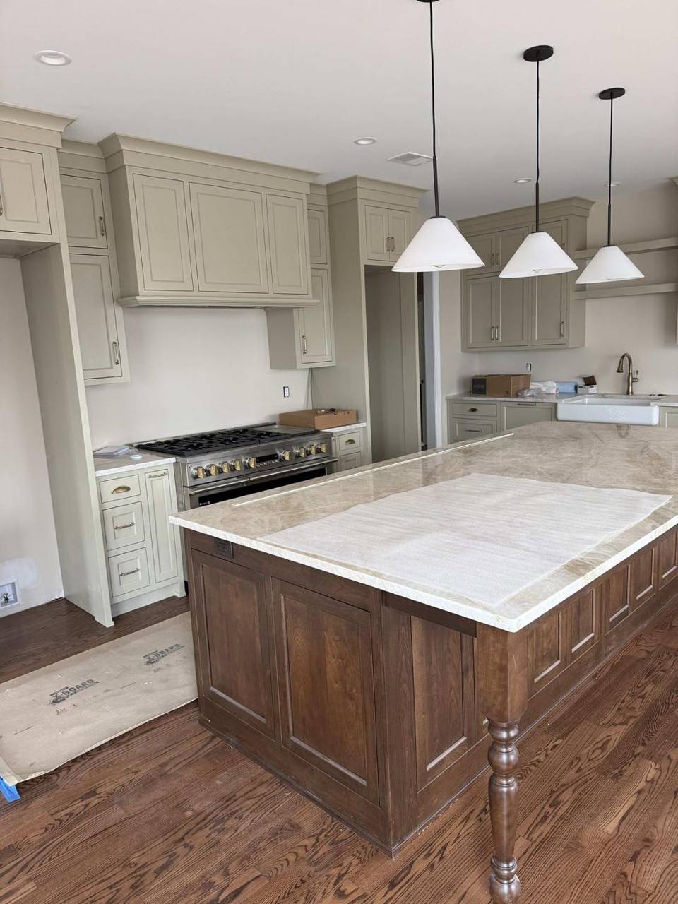Cream kitchen with island
